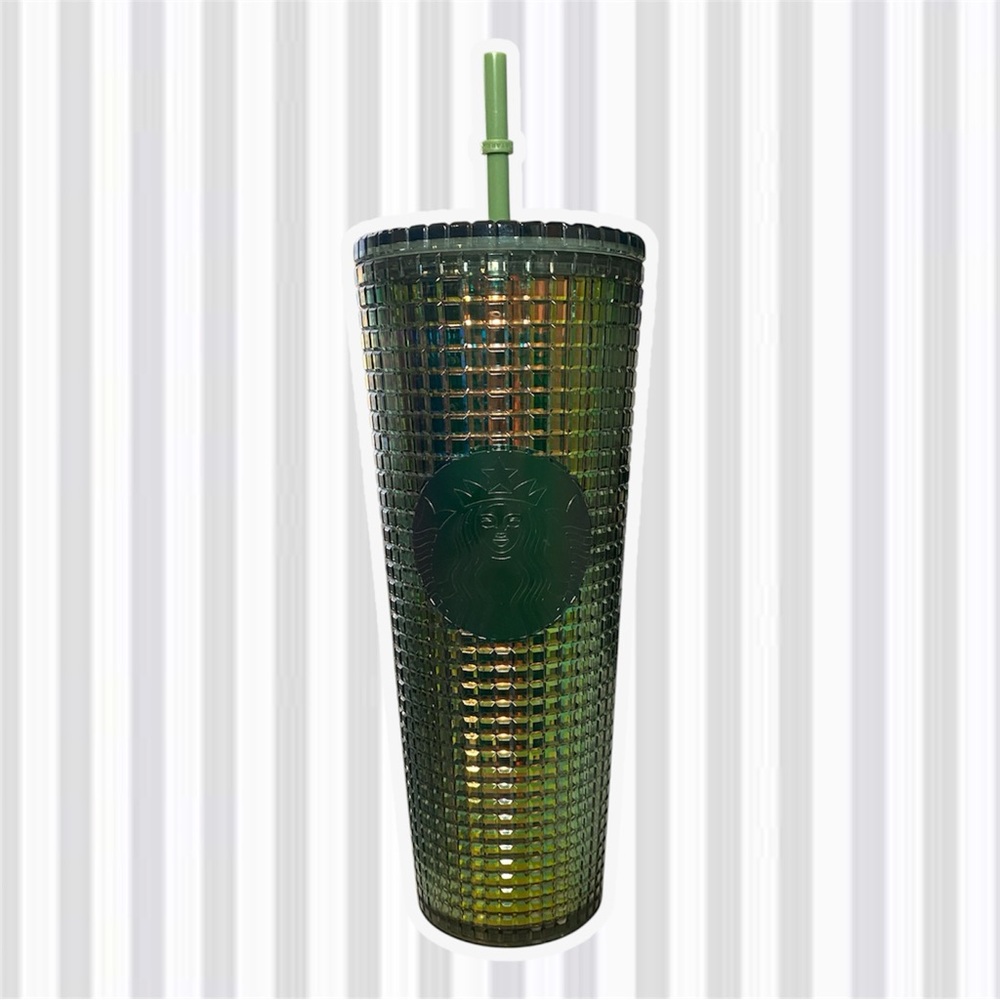 Starbucks Iridescent Green Tumbler with Straw